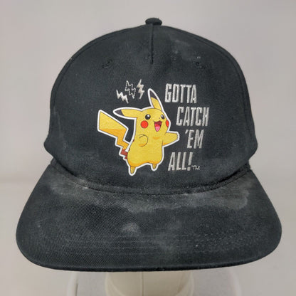 Pikachu Gotta Catch 'Em All Snapback Hat Black One Size Pokemon