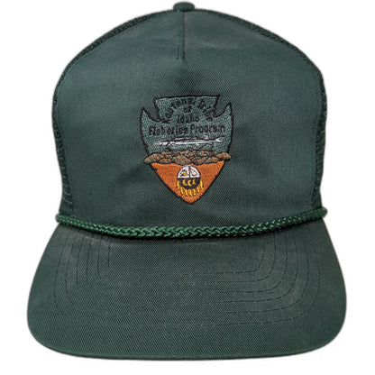 Otto Trucker Hat Green One Size Kootenai Tribe Idaho Fisheries Program Rope