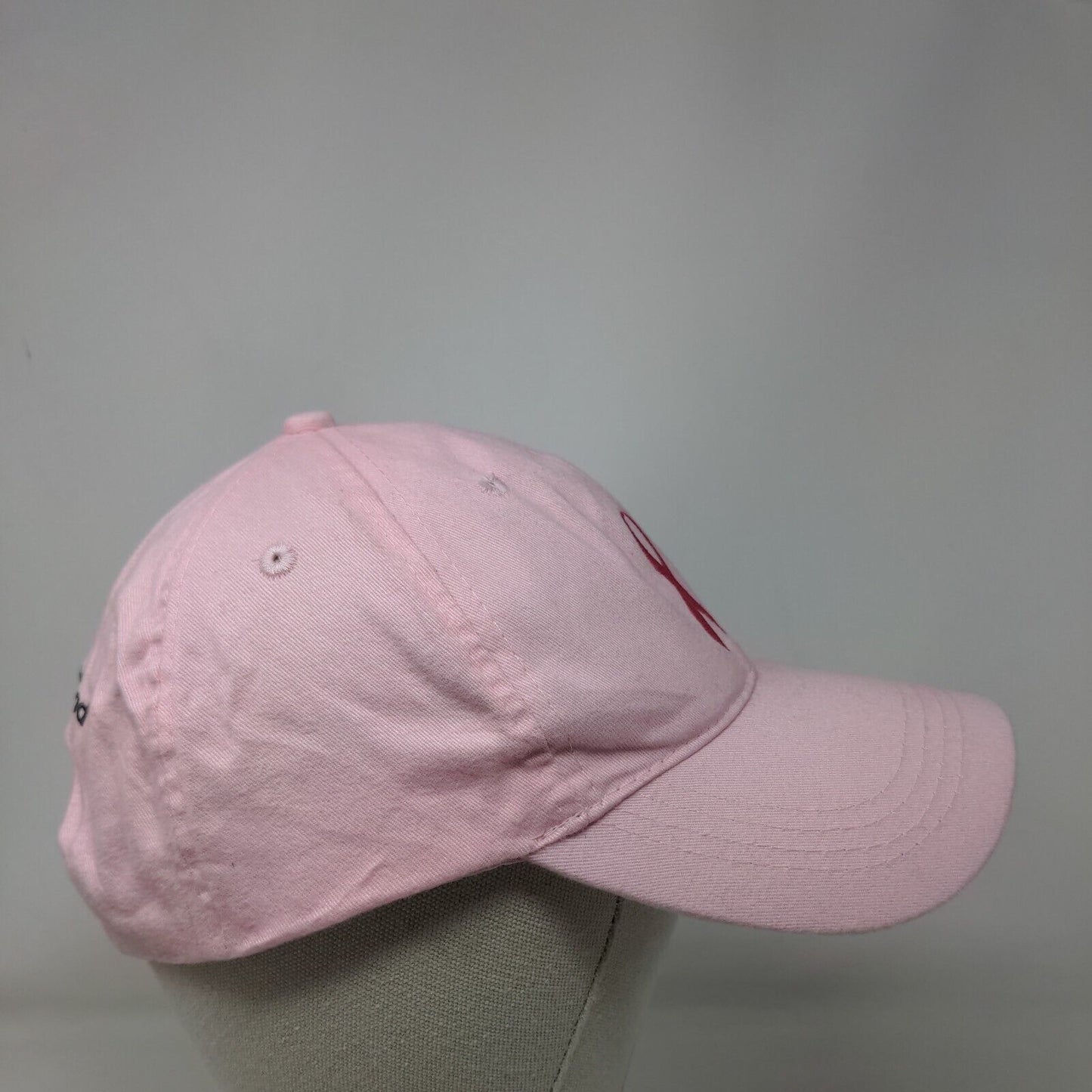 Breast Cancer Awareness Strapback Hat Pink OS Adjustable Embroidered Apollo USA