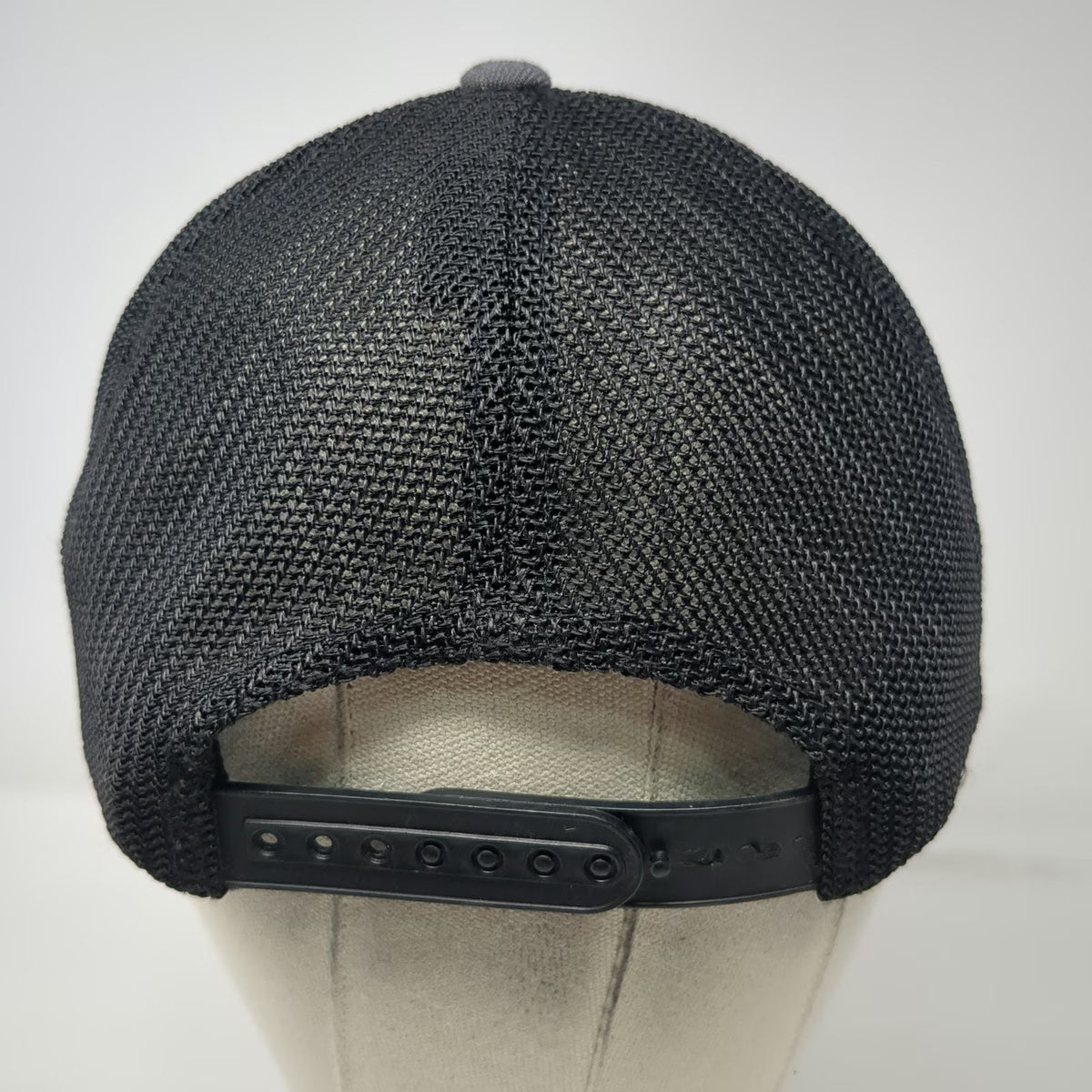 Branded Bills Trucker Hat Gray Black One Size Mesh Back Leather Patch Mountain