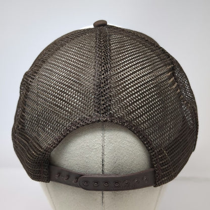 Sportcap Trucker Hat Brown One Size Mesh Back White Asphalt Paving Road Print