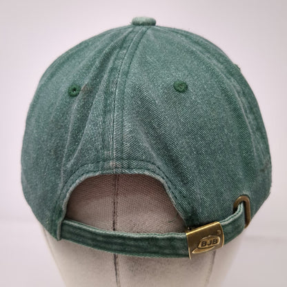 BJB Baseball Cap Green One Size NYC 1625 Frayed Applique Cotton Adjustable Hat