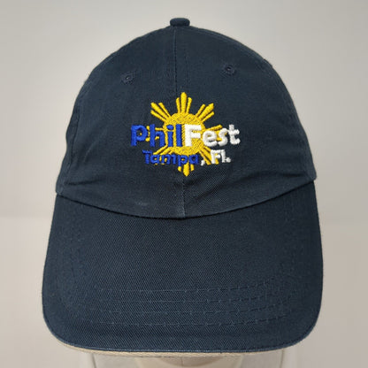 PhilFest Tampa FL Slideback Hat Blue One Size Adjustable Embroidered 6 Panel