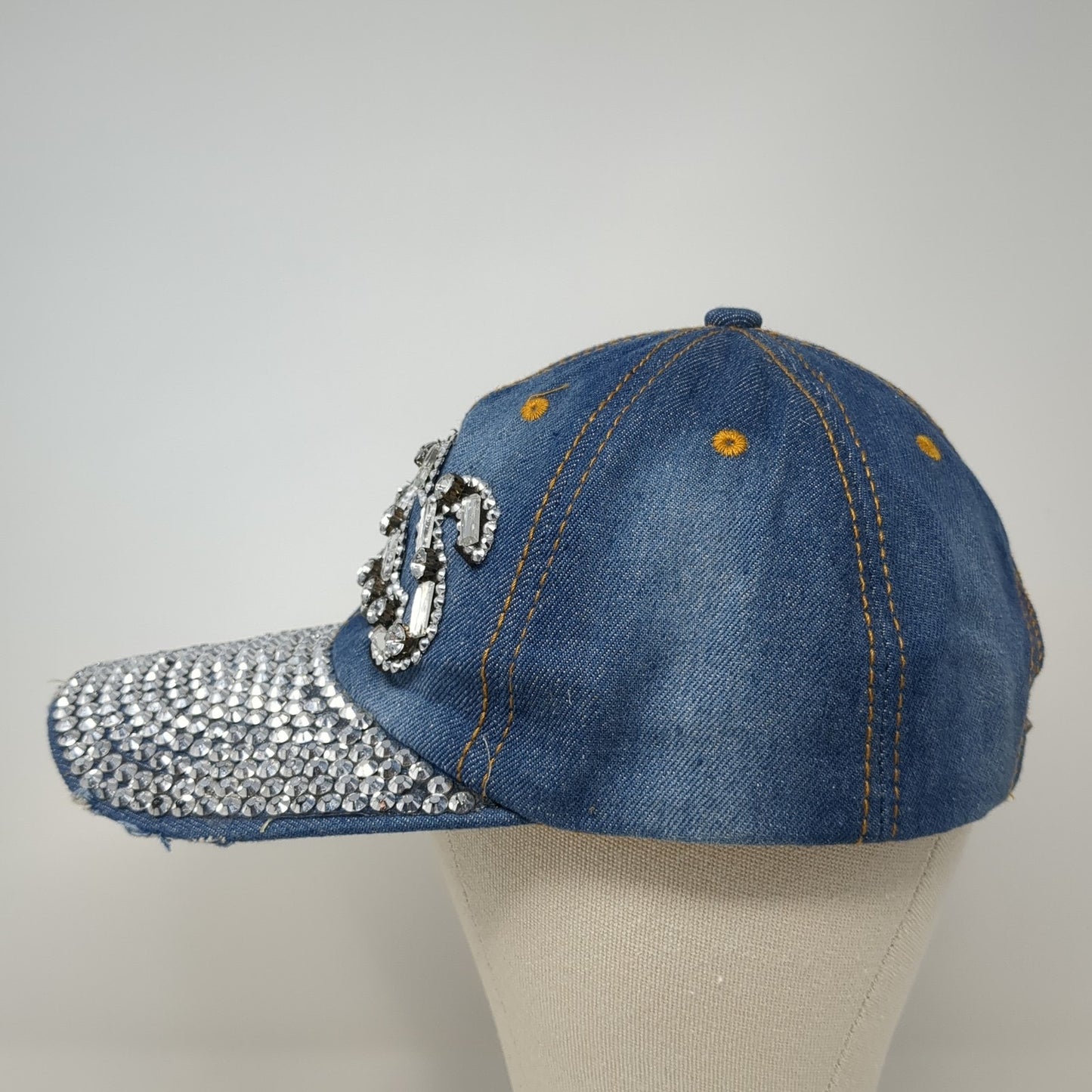 Boss Slideback Baseball Cap Blue One Size Adjustable Rhinestone Magid Hats