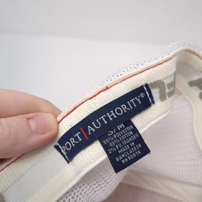 Pizza Guy Fitted Trucker Hat Red S/M Mesh Back Flexfit Port Authority