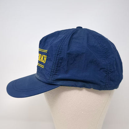 St Pete Beach Florida Souvenir Trucker Snapback Hat Blue Yellow Nylon Vintage