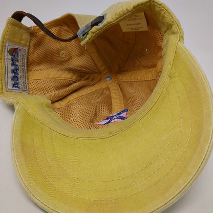 Adams Baseball Cap Yellow One Size Leather Strapback Nautical Burgee Flag Hat