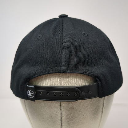 5 Panel Black Brown One Size Snapback Independent Construction Co Suede Brim Hat