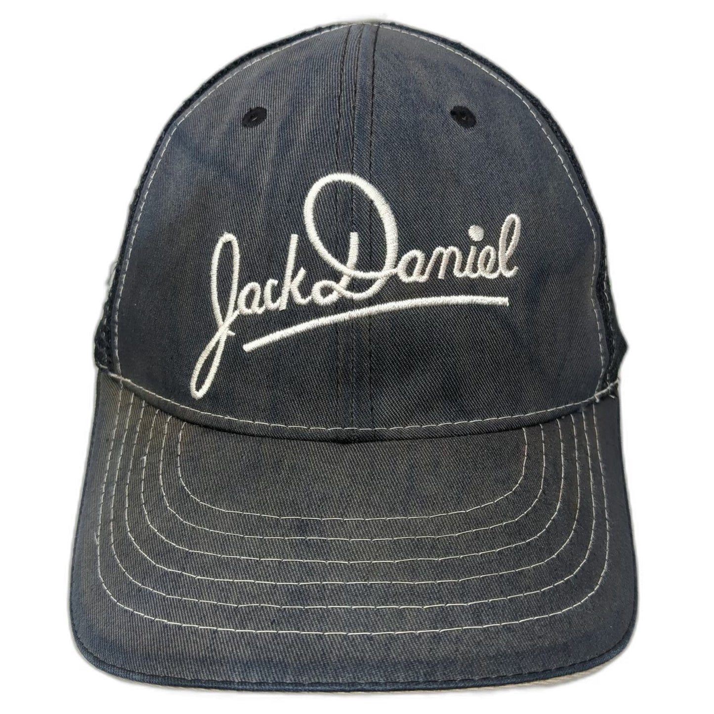 Jack Daniel's Trucker Hat Blue One Size Mesh Back Snapback Embroidered Logo