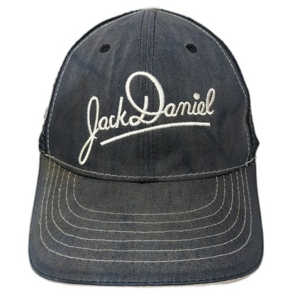 Jack Daniel's Trucker Hat Blue One Size Mesh Back Snapback Embroidered Logo