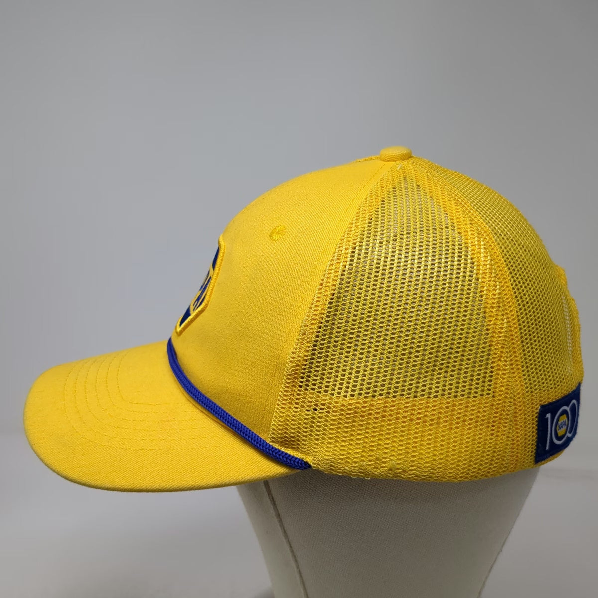 NAPA Baseball Cap Yellow OSFM Mesh Rope Strapback 100th Anniversary patch Hat