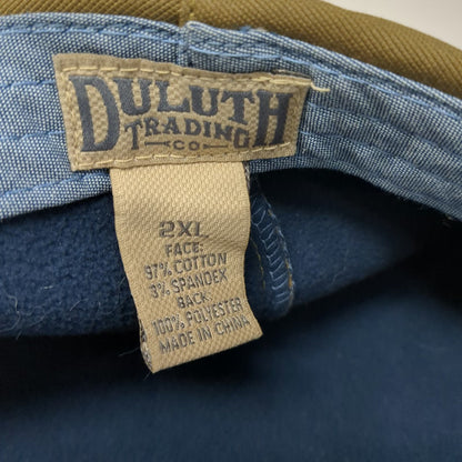 Duluth Trading Co Newsboy Cap Brown XL Fitted Fleece Lined Cotton Spandex Hat
