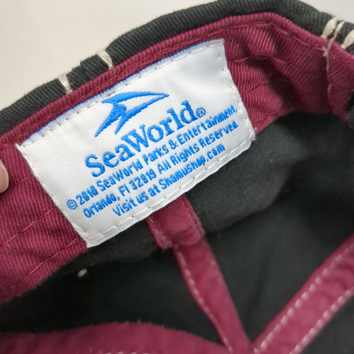 SeaWorld Baseball Cap Black One Size American Flag Orca Contrast Stitch Hat