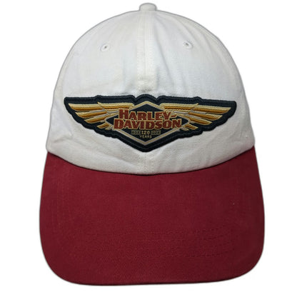 Harley-Davidson Baseball Cap White Red One Size 120th Anniversary Logo Patch hat
