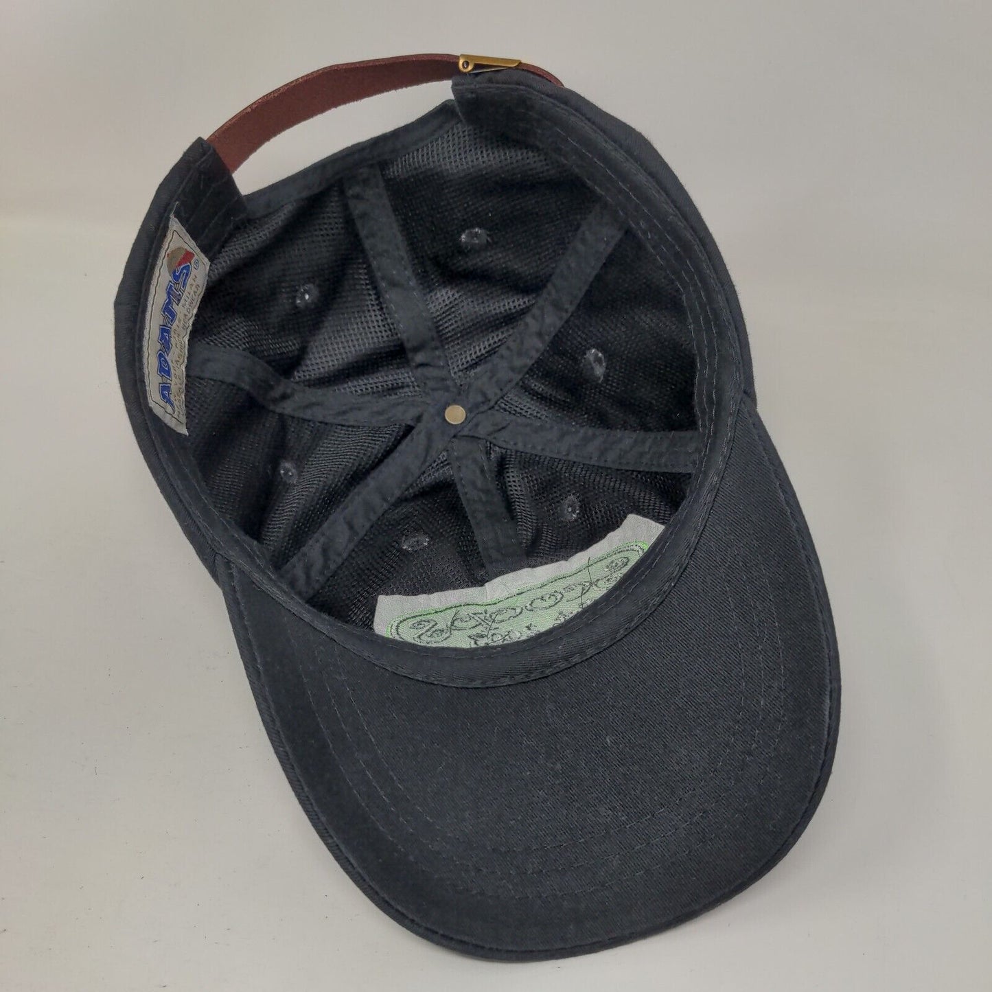 Scoops Est. 2003 Slideback Hat Black One Size Leather Strap Adams
