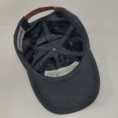 Scoops Est. 2003 Slideback Hat Black One Size Leather Strap Adams