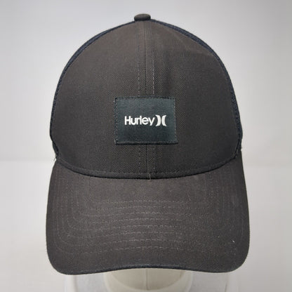 Hurley Patch Snapback Mesh Back Trucker Hat Black One Size 6 Panel