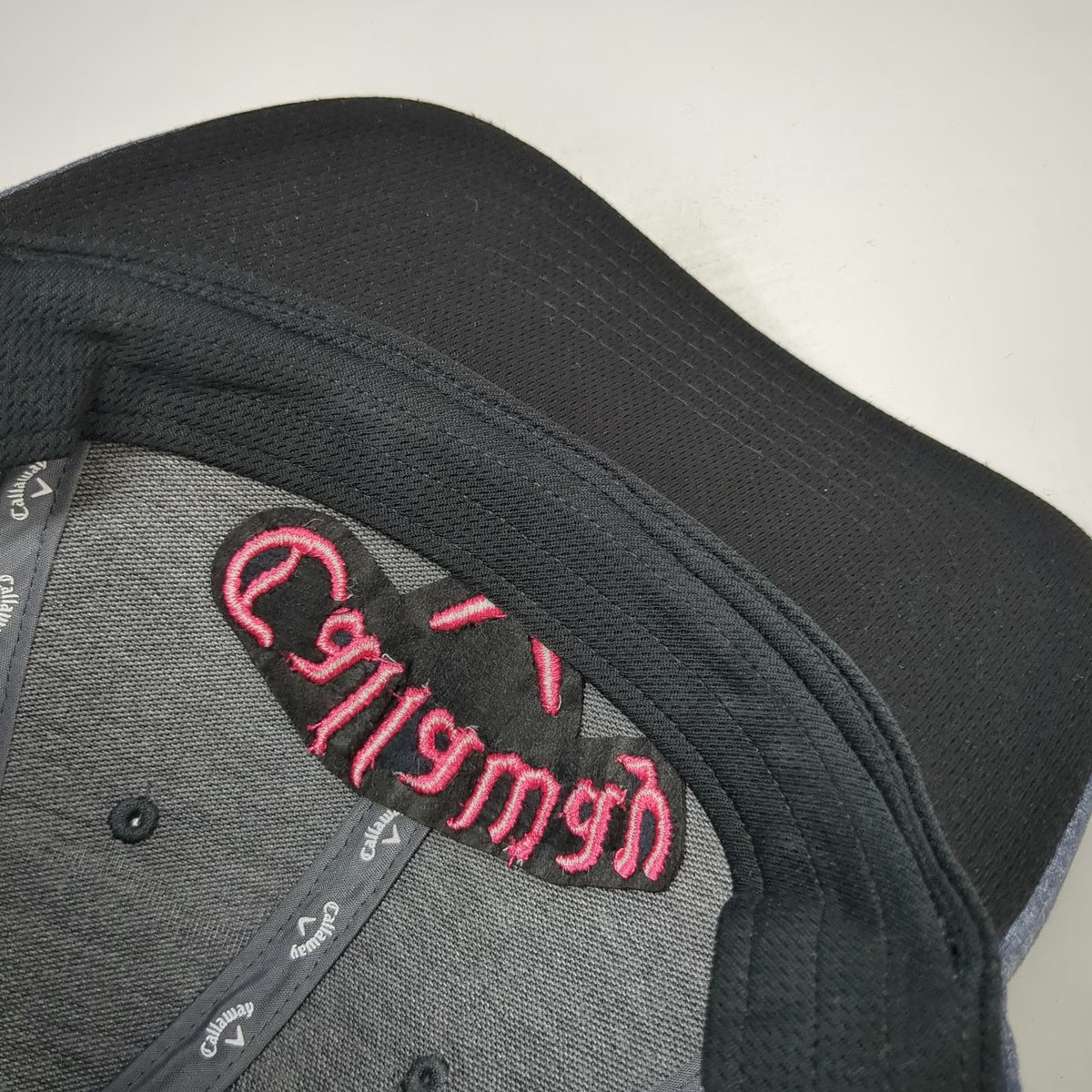 Callaway Baseball Cap Gray One Size Pink Odyssey Logo Golf Curved Adjustable Hat