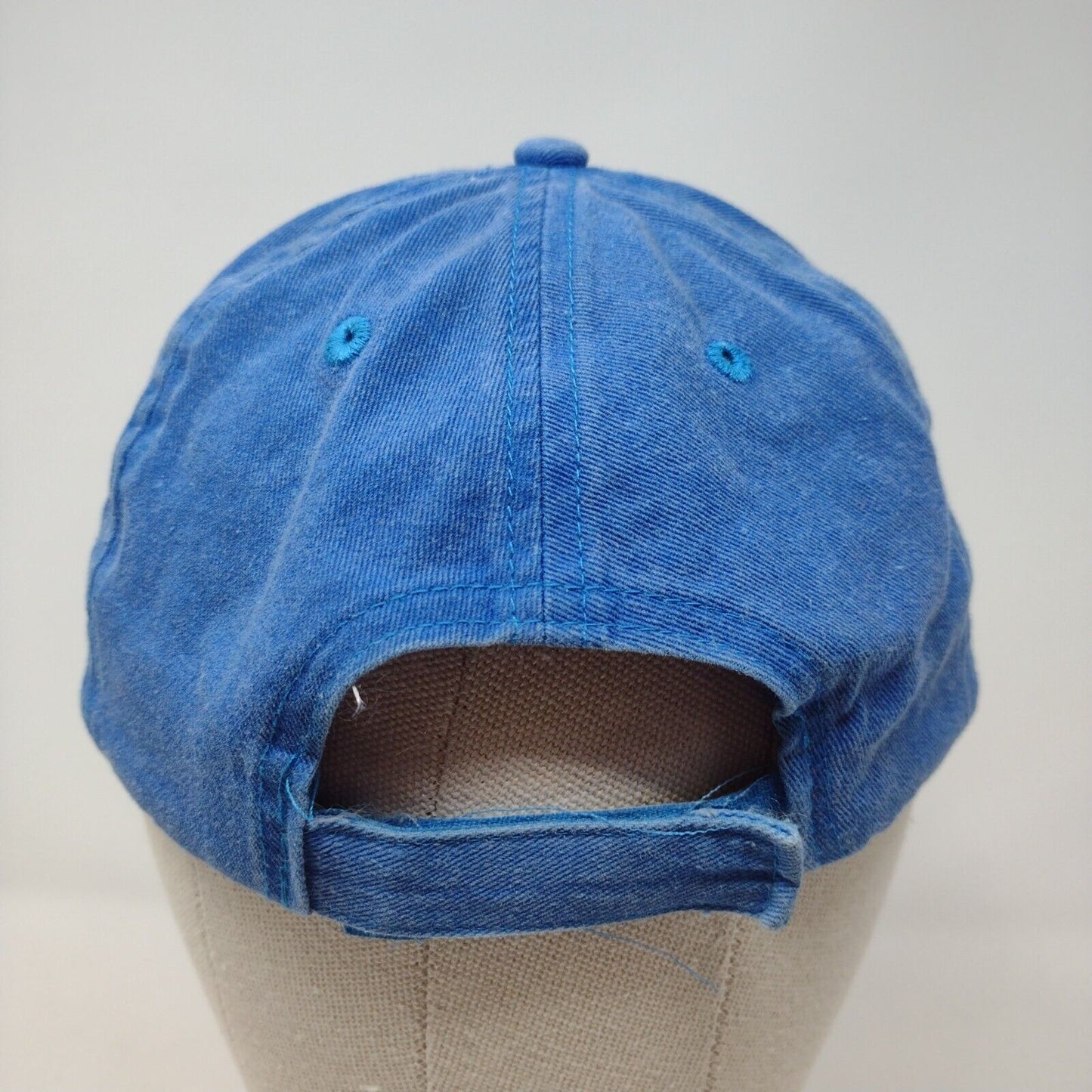 Unbranded Strapback Hat Blue One Size Lightweight Vented Holes 6 Panel Blank