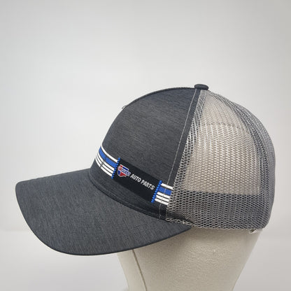 Carquest Auto Parts Snapback Trucker Hat Gray One Size Mesh Back Striped