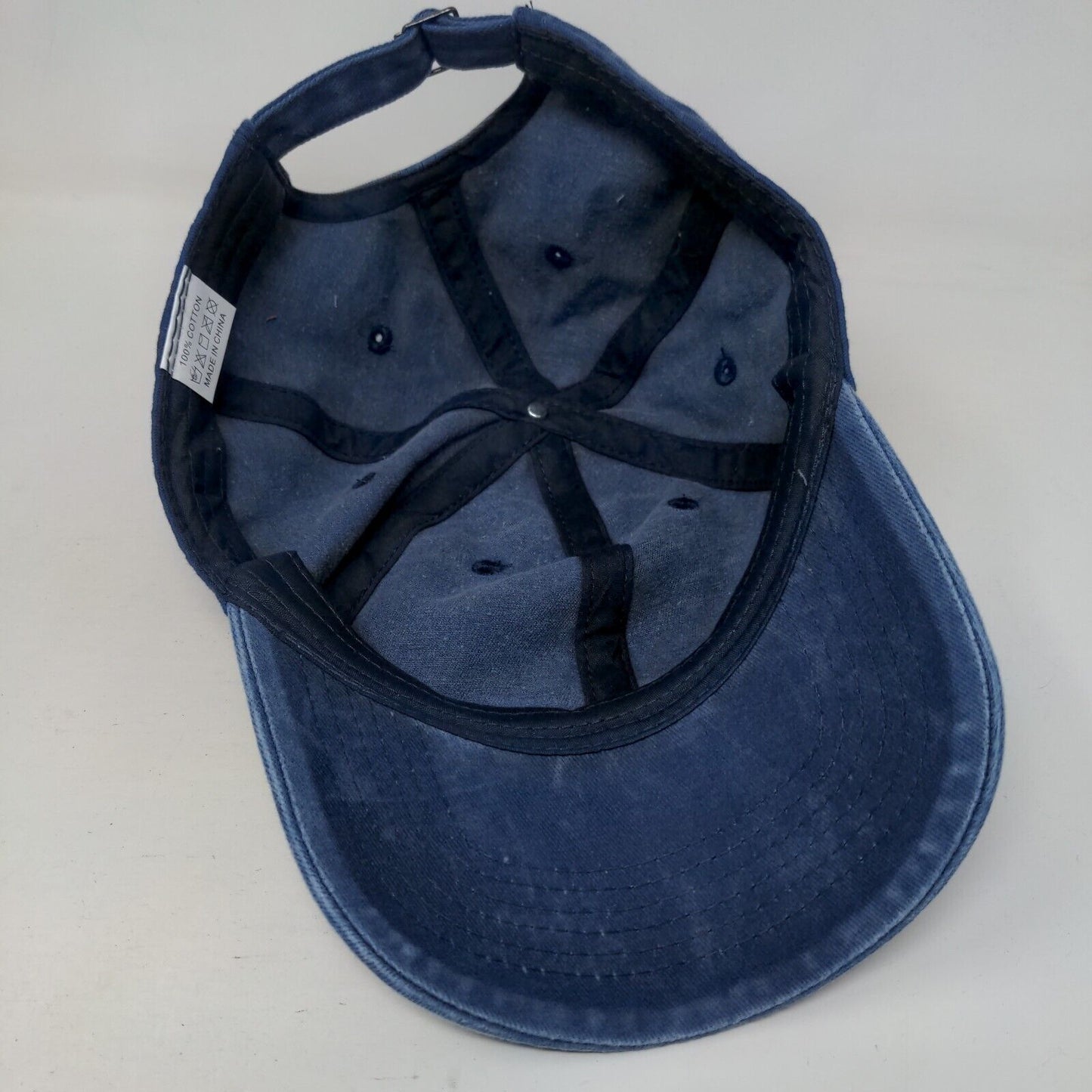 Yellow Pine Slideback Hat Blue One Size Adjustable 6 Panel Vent Holes