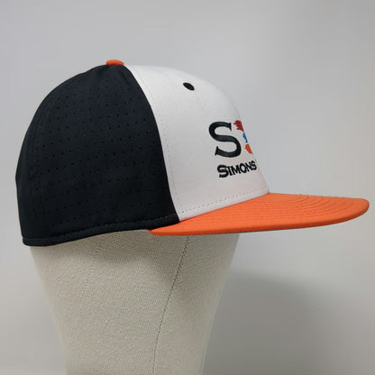The Game Baseball Cap White Black Orange M Simons Painting Logo Stretch Fit Hat