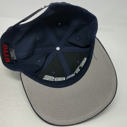 OTTO Snapback Hat Blue One Size Stars Embroidery Gray Underbrim Structured
