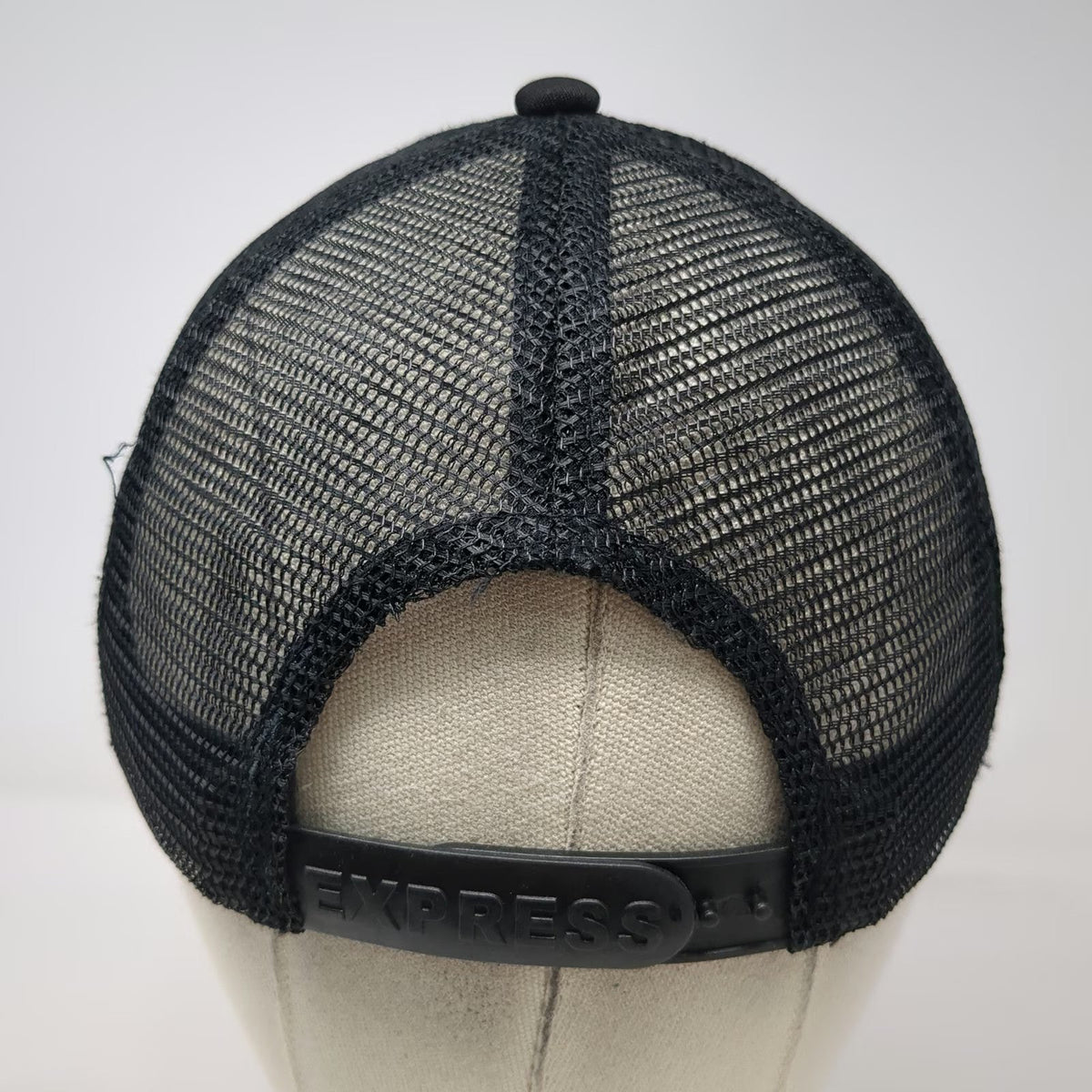 Express Trucker Hat Black One Size Mesh Back Chevron Snapback Tonal Stitch Hat