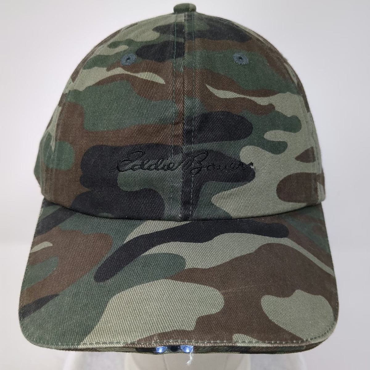 Eddie Bauer Baseball Cap Green One Size Camo Hat LED Lights Brim Work Hunting