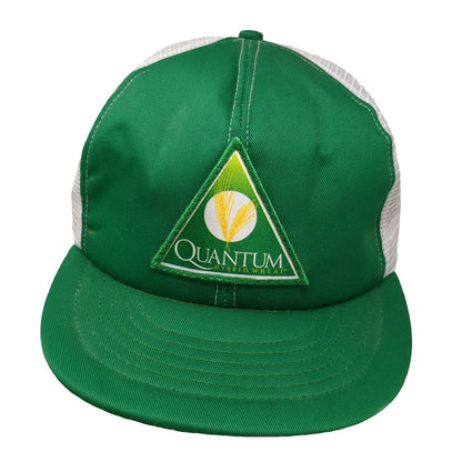 Cap America Trucker Hat Green White One Size Quantum Hybrid Wheat Mesh Back
