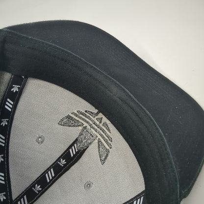 Adidas Snapback Gray One Size Black Flat Brim Trefoil Wool Blend Logo Hat