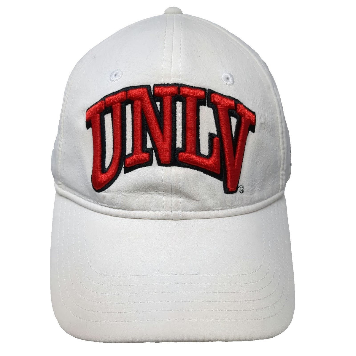 Champion UNLV Rebels NCAA Hat White XL Baseball Cap Stretch Fit Curved Brim Red
