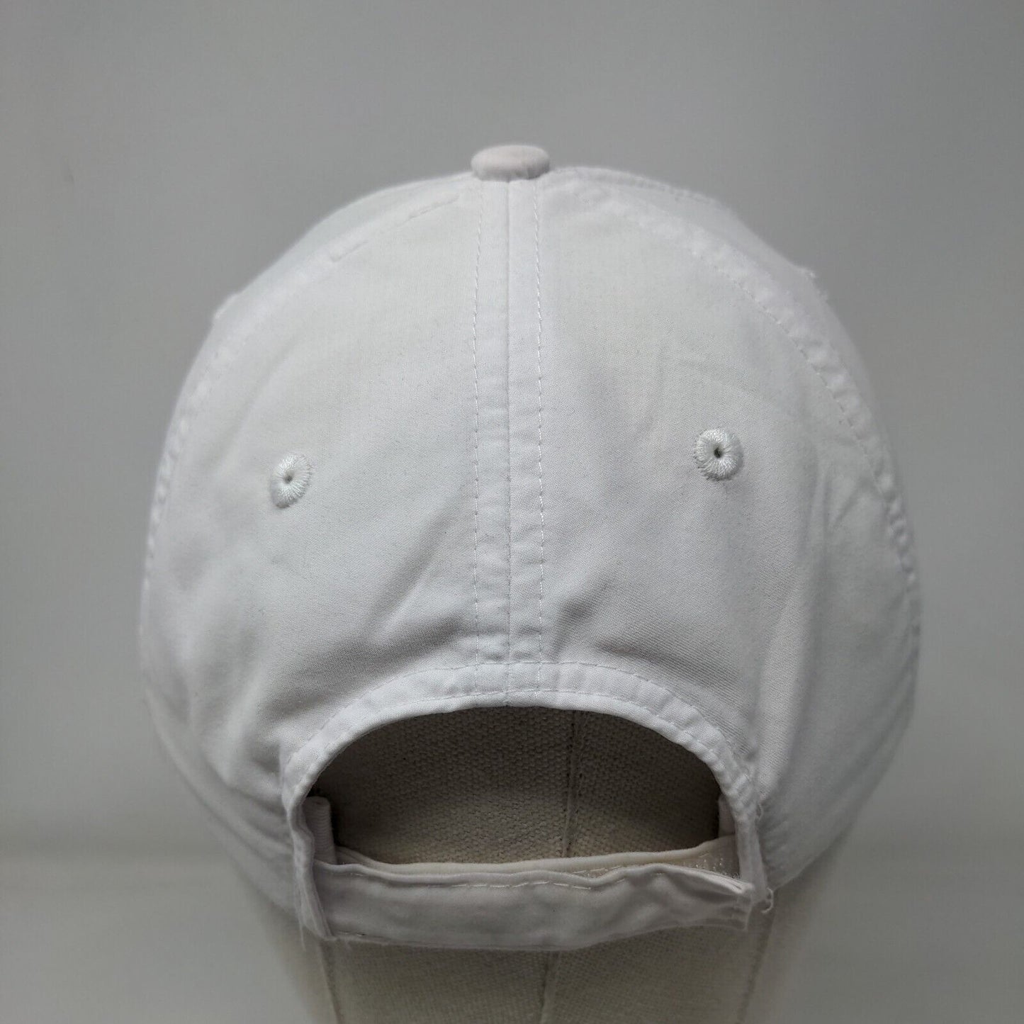 Delta Strapback Hat White One Size Adjustable Embroidered Vented Holes Adams