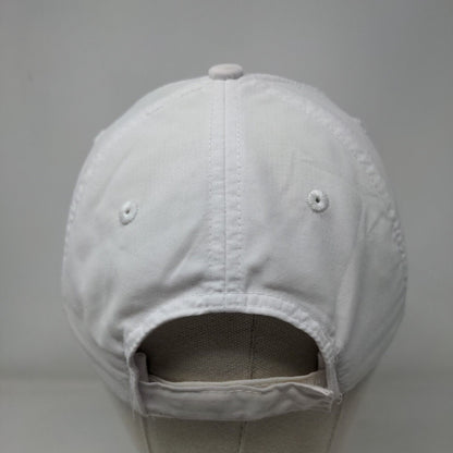 Delta Strapback Hat White One Size Adjustable Embroidered Vented Holes Adams