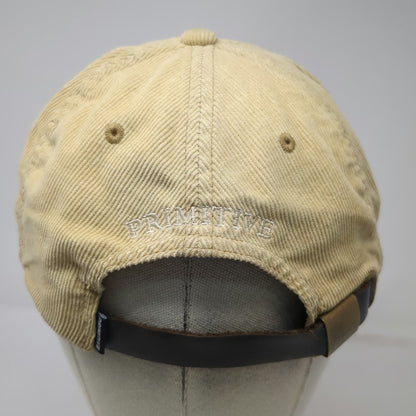 Primitive Baseball Cap Beige One Size Corduroy Hat Leather Strap Embroidered