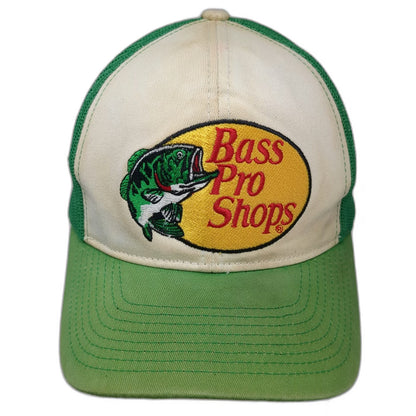 Bass Pro Shops Trucker Hat Green One Size Mesh Snapback Fishing Logo Adjustable