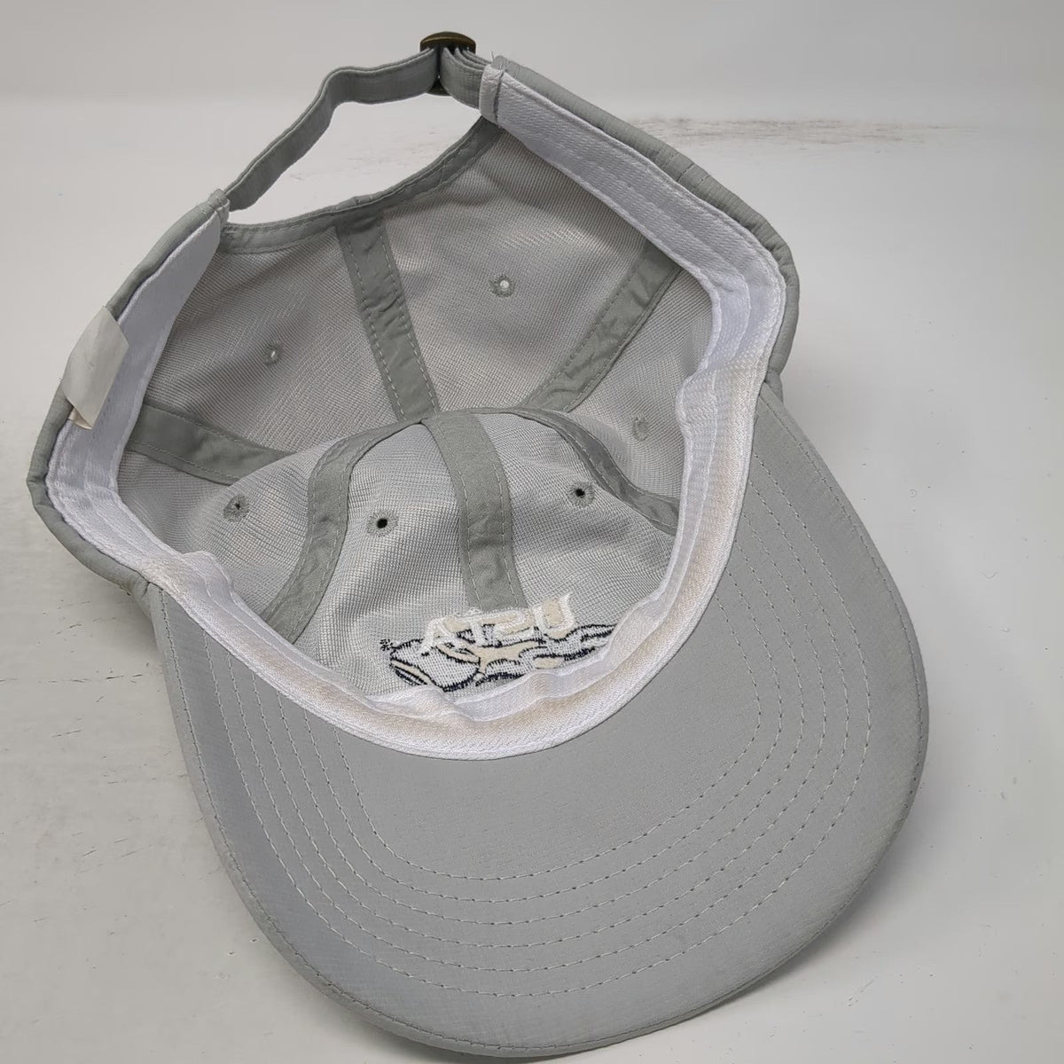 Baseball Cap Gray One Size USTA Member Tennis Flaming Ball Hat Slideback Buckle