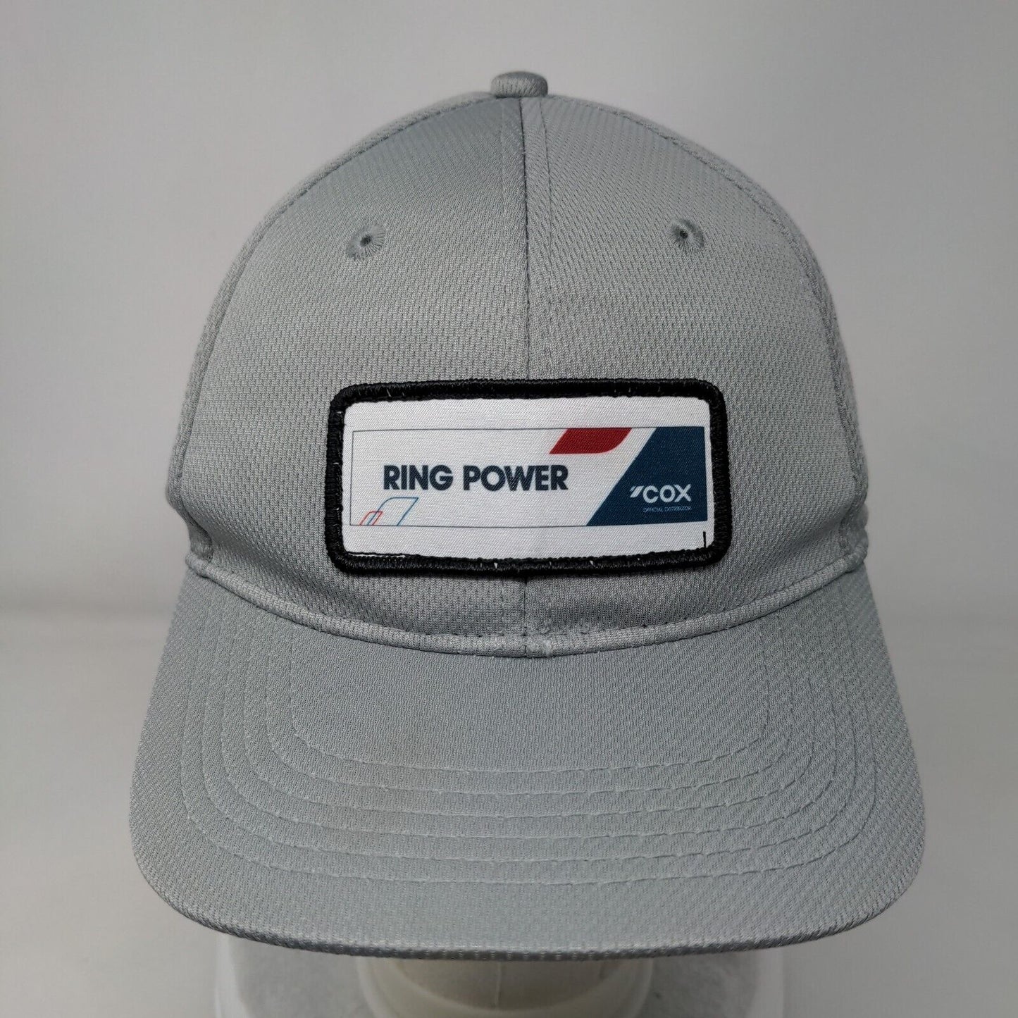 Ring Power Patch Fitted Hat Gray L/XL Solid 6 Panel Outdoor Cap