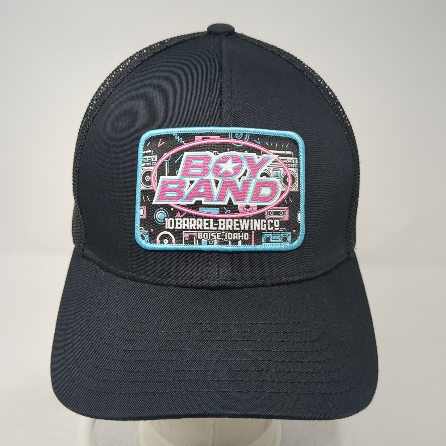 Boy Band 10Barrel Brewing Co Boise Idaho Trucker Hat Black One Size Mesh Back