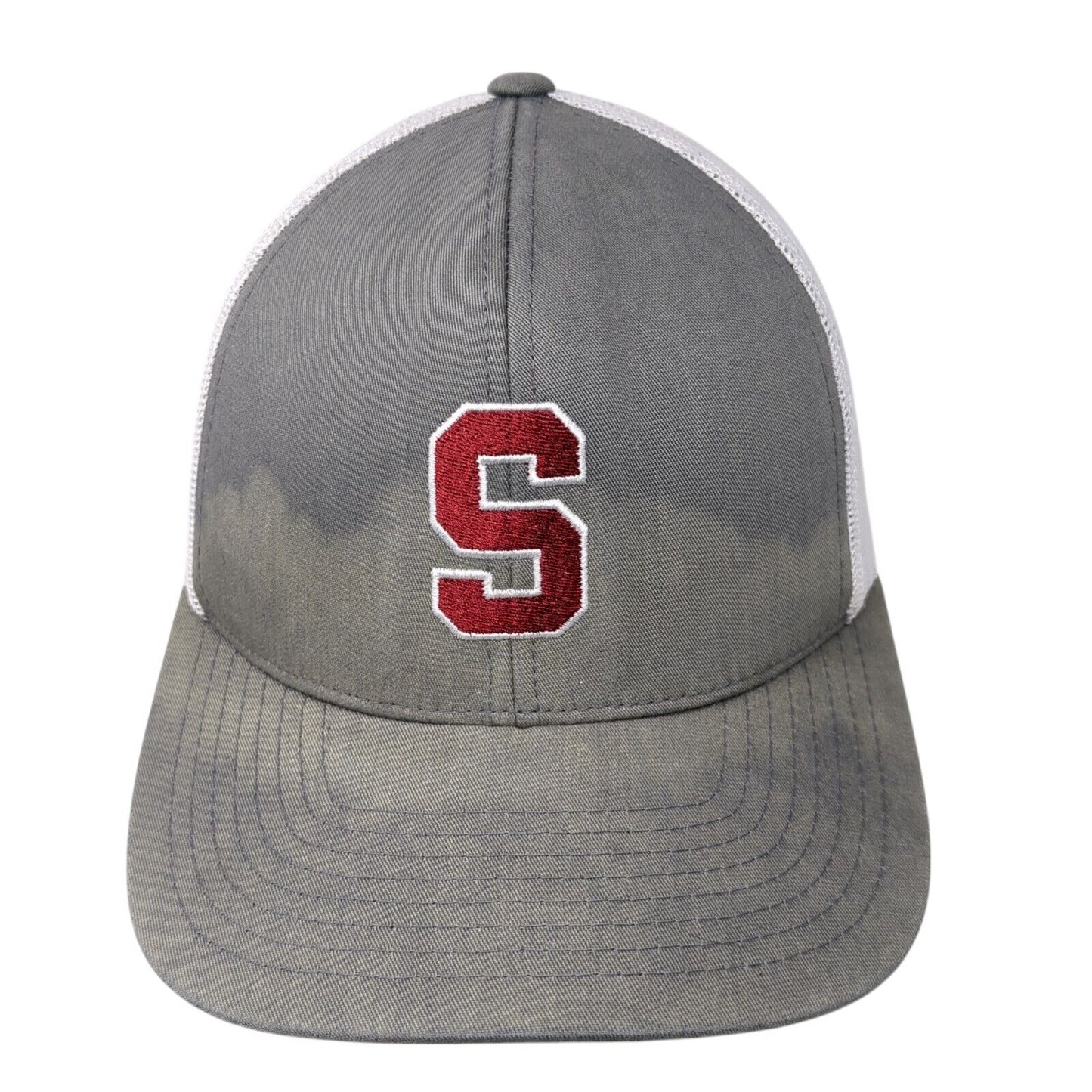 Letter S Snapback Trucker Hat Gray OS Adjustable Mesh Back Pacific Headwear