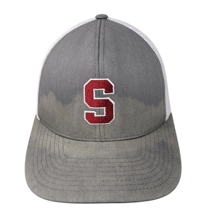 Letter S Snapback Trucker Hat Gray OS Adjustable Mesh Back Pacific Headwear