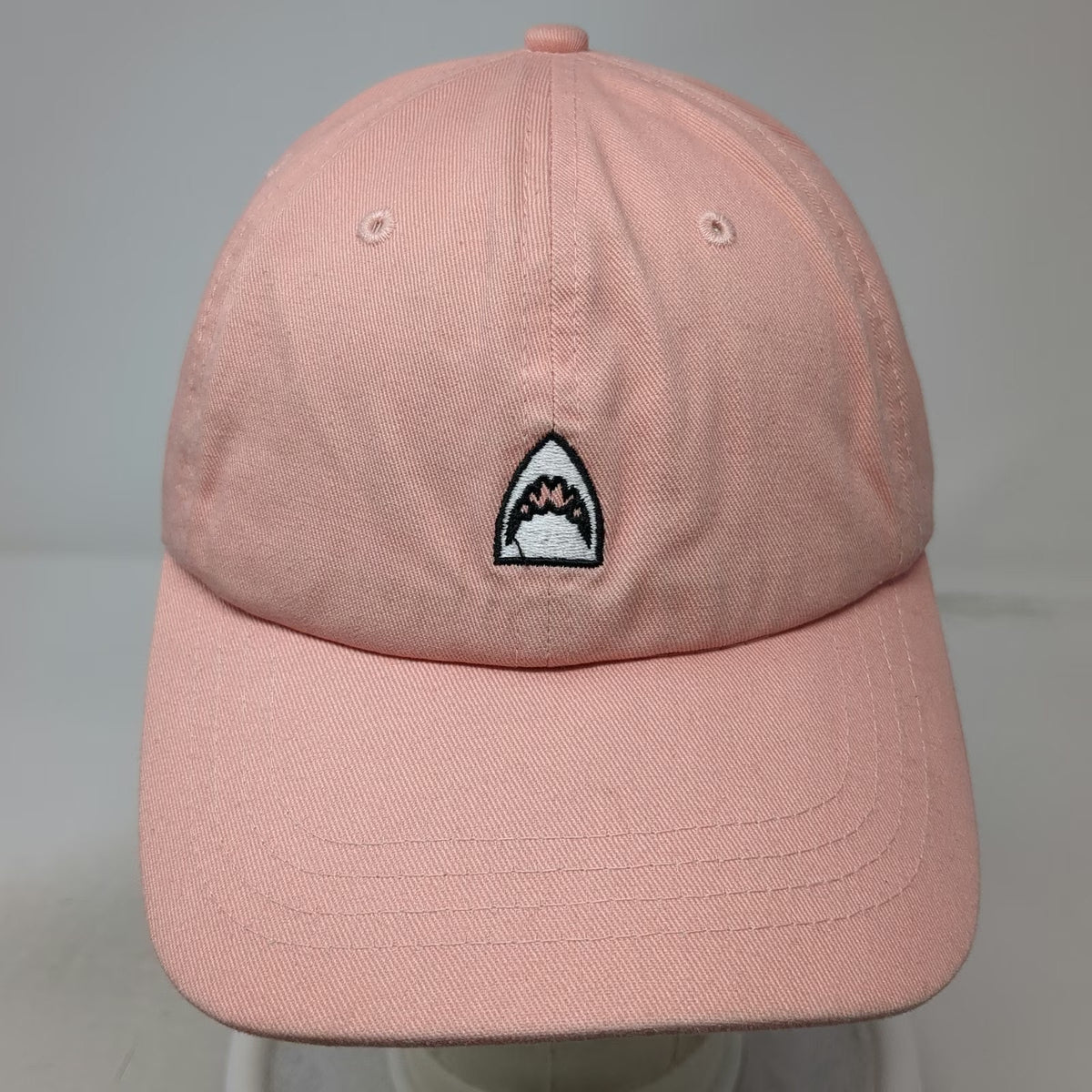 Sand Cloud Pink Baseball Cap OSFM 100% Cotton Shark Embroidery Adjustable Hat