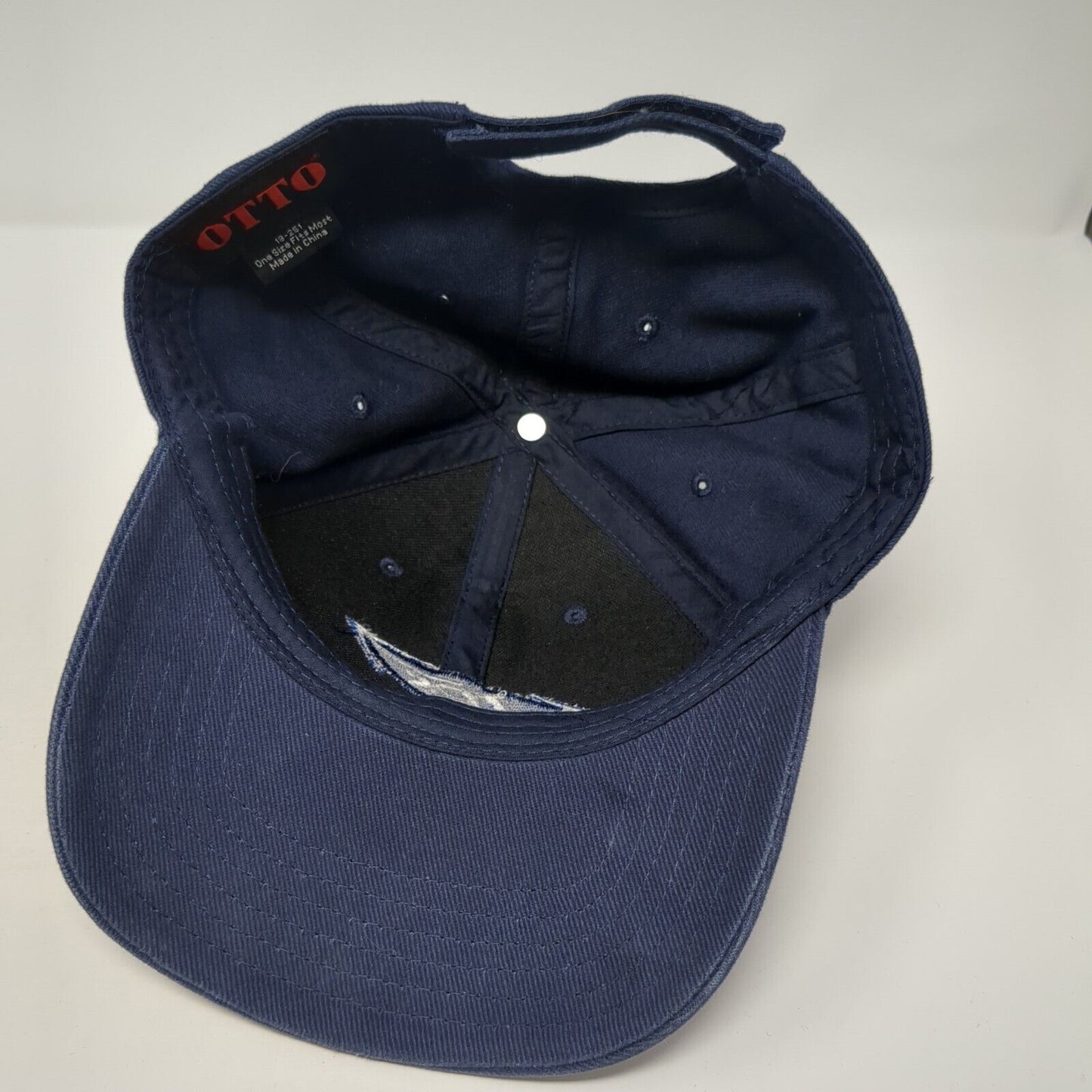 TDS Strapback Hat Blue One Size Adjustable Embroidered Otto 6 Panel