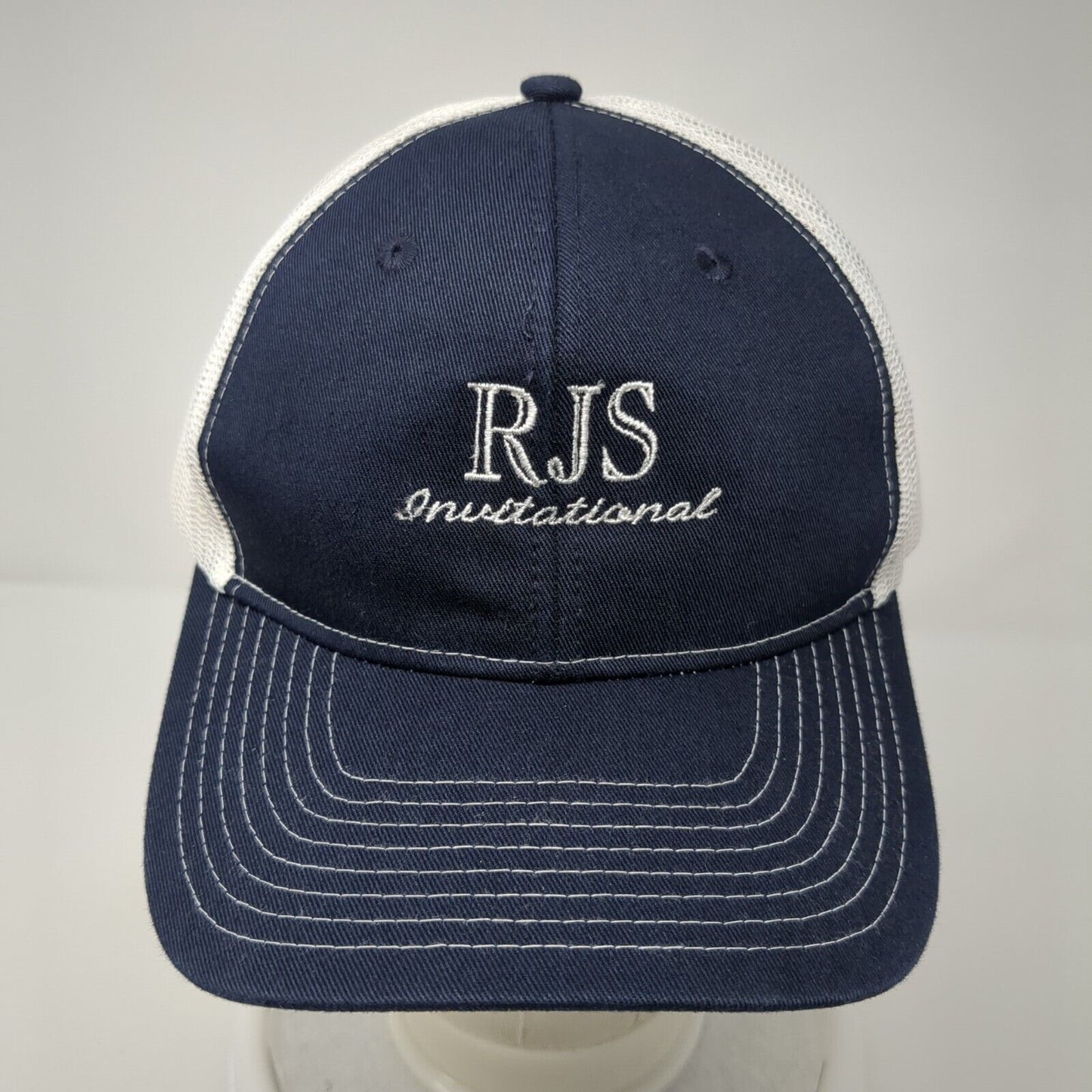 RJS Invitational Snapback Trucker Hat Blue OS Adjustable Mesh Port Authority