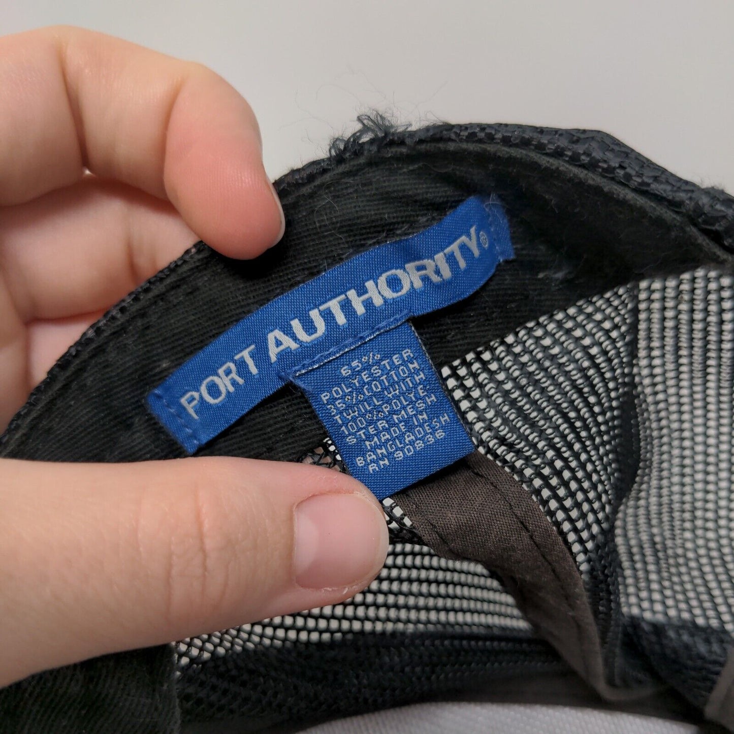 Port Authority Snapback Trucker Hat Gray One Size Adjustable Embroidered