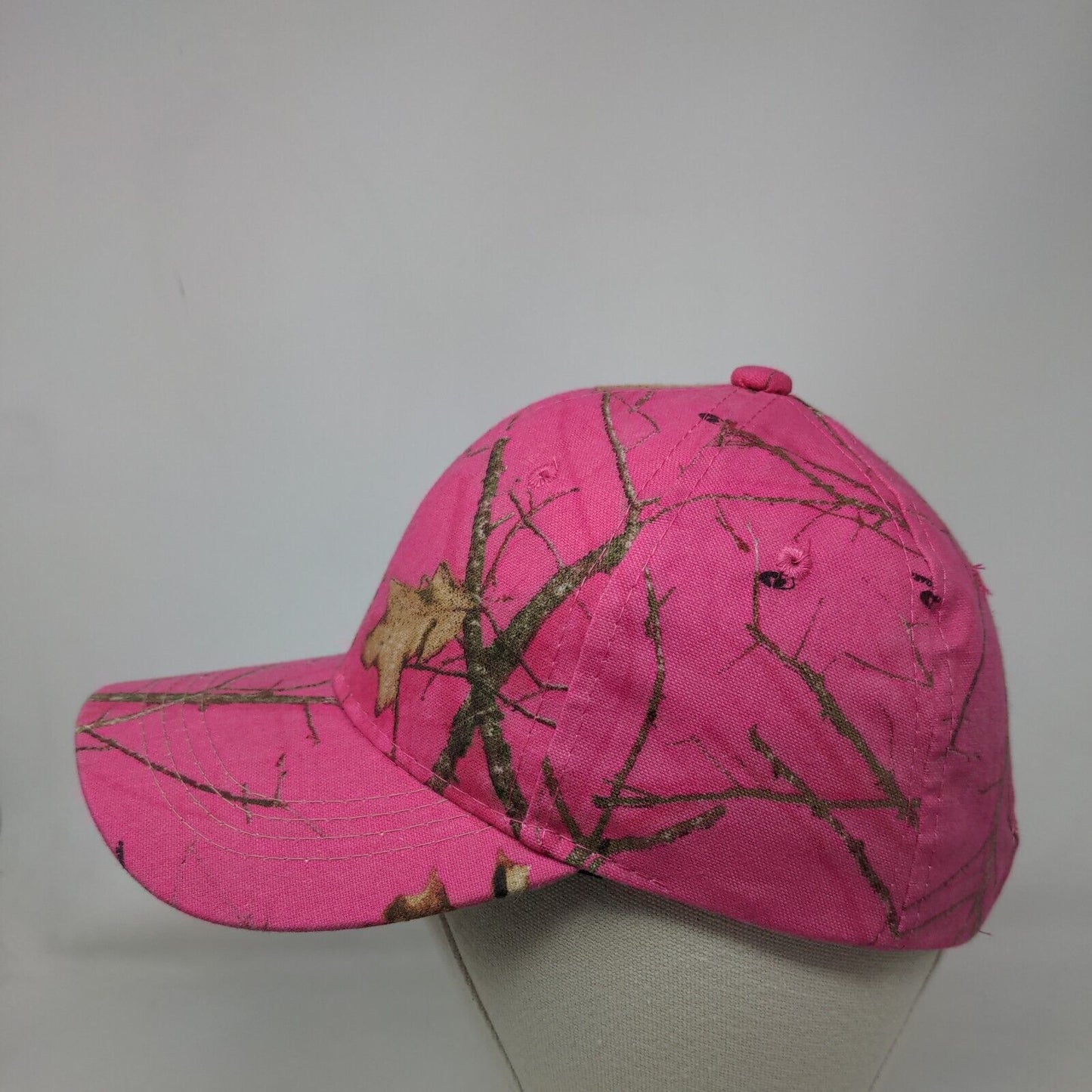 Signatures Strapback Hat Pink Camo OSFM Adjustable 6 Panel Vent Holes