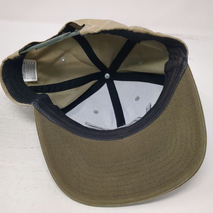 Vans Snapback Hat Beige Green One Size Flat Brim Contrast Bill Logo Cotton