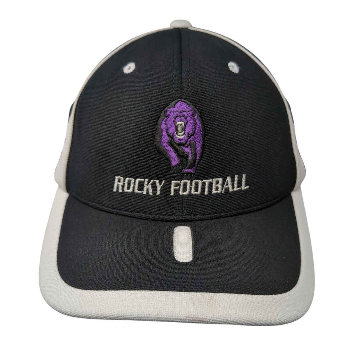 Rocky Football Fitted Hat Black 6 7/8-7 3/8 Embroidered 698F Pacific Headwear