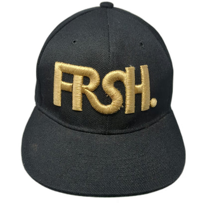 Crown Snapback Black One Size FRSH Visuals Threads Green Underbrim Flat Bill Hat