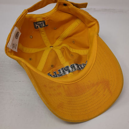 Caterpillar Yellow Baseball Cap One Size Embroidered Logo Cotton Slideback Hat